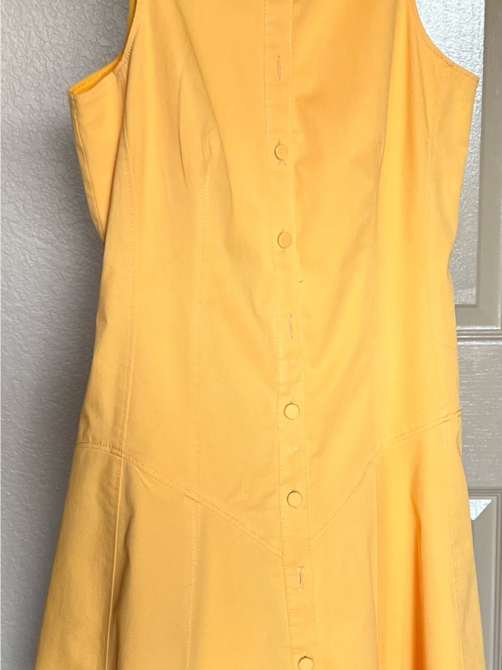 5a7 Womens Sunny Yellow Button-Front Dress